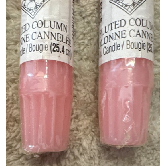 Set Of 4 Forget Me Not Fluted Column Taper Candles Pink American Greetings - Picture 4 of 7
